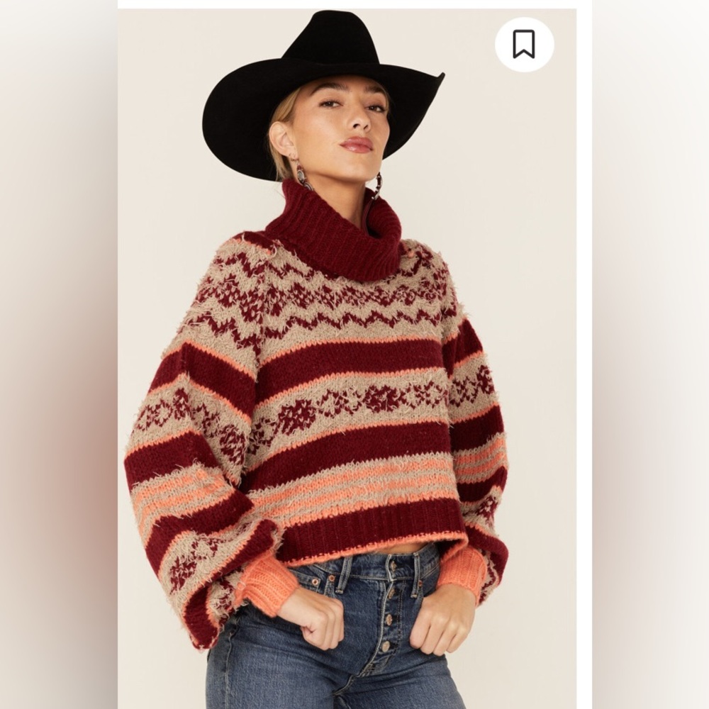 Free People Check Me Out Pullover Sweater Sz M